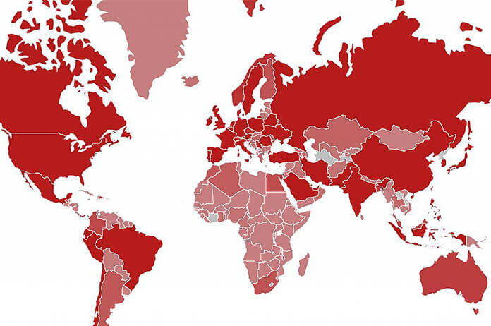 dünya koronavirüs haritası